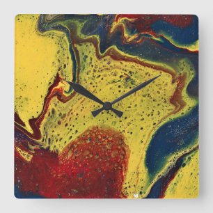 Vroeg in de ochtend 1 Gouden Blauwe Abstracte Klok