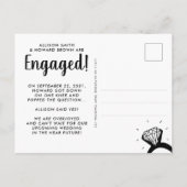  Vroeg Ja Gezegd Naam Verloving Ring Foto Verlovin Aankondigingskaart (Achterkant)