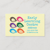 Vroeg leren Dagopvang kleurrijke vogels Visitekaartje (Voorkant)