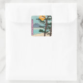 Vroeg ochtend zangvogel vierkante sticker (Tas)