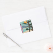 Vroeg ochtend zangvogel vierkante sticker (Envelop)