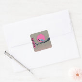 Vroeg ochtend zangvogel vierkante sticker (Envelop)