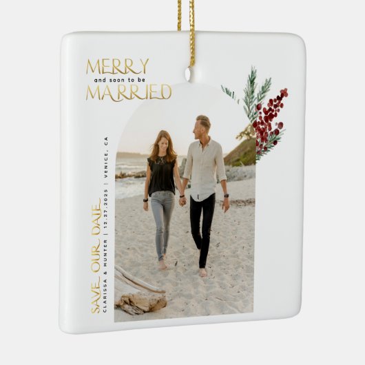 Vroeg of laat trouwen met Kerstmis, behalve datum  Keramisch Ornament (Rechts)