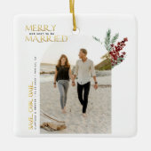 Vroeg of laat trouwen met Kerstmis, behalve datum  Keramisch Ornament (Voorkant)