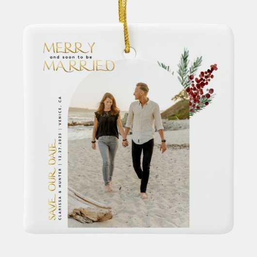 Vroeg of laat trouwen met Kerstmis, behalve datum  Keramisch Ornament (Voorkant)