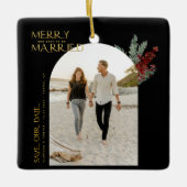 Vroeg of laat trouwen met Kerstmis. Bewaar de datu Keramisch Ornament (Voorkant)