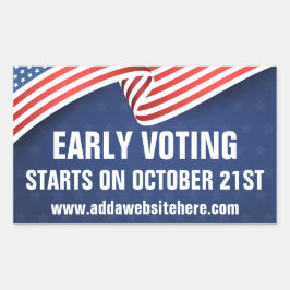 Vroeg Stemmen 2026 Tussenverkiezing Amerikaanse Vl Rechthoekige Sticker