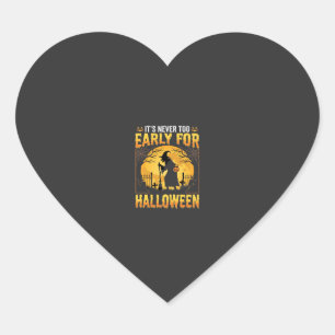 Vroeg voor Halloween Heksenkerkhof Vintage Ontwerp Hart Sticker