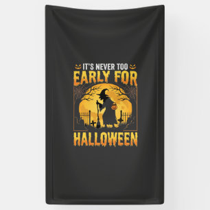 Vroeg voor Halloween Heksenkerkhof Vintage Ontwerp Spandoek