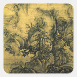Vroeg Voorjaar & Guo Xi - Chinese Kunst/imperiaal Vierkante Sticker