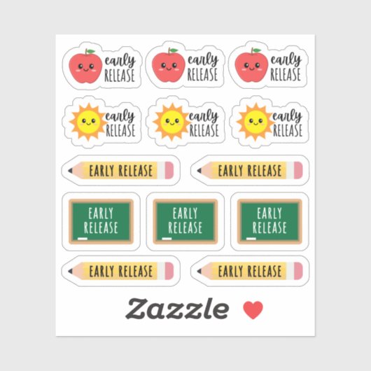Vroeg Vrijgave School Docent Student Kalender  Sticker (Vel)