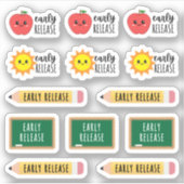 Vroeg Vrijgave School Docent Student Kalender  Sticker (Voorkant)