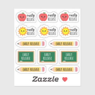 Vroeg vrijgeven school leraar student kalender sticker