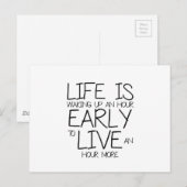 Vroeg wakker worden - motivatiecitaten briefkaart (Voorkant / Achterkant)