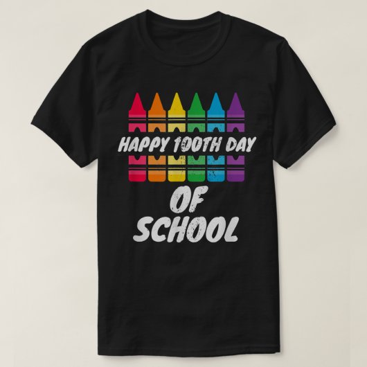 Vroege 100e dag schoolkrayon leraar t-shirt (Design voorkant)