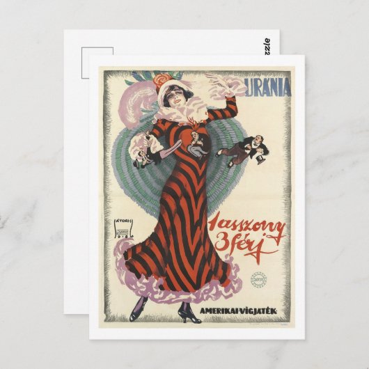 Vroege 20e eeuw Comedy Theater geïnspireerd Briefkaart (Voorkant / Achterkant)