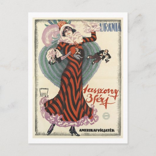 Vroege 20e eeuw Comedy Theater geïnspireerd Briefkaart (Voorkant)