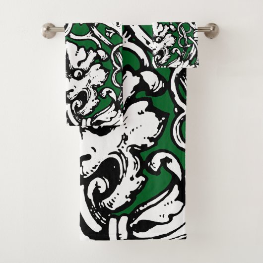 Vroege 20e Eeuwse Knotwerk Leeuw Bad Handdoek (Insitu)