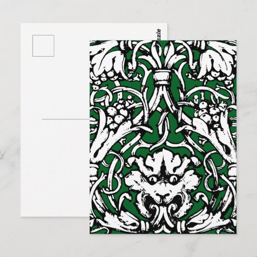 Vroege 20e Eeuwse Knotwerk Leeuw Briefkaart (Voorkant / Achterkant)