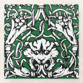 Vroege 20e Eeuwse Knotwerk Leeuw Glazen Onderzetter (Voorkant)