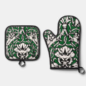 Vroege 20e Eeuwse Knotwerk Leeuw Ovenwant & Pannenlap Set (Voorkant)