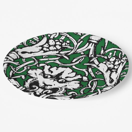 Vroege 20e Eeuwse Knotwerk Leeuw Papieren Bordje (Gekanteld)