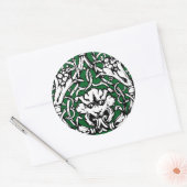 Vroege 20e Eeuwse Knotwerk Leeuw Ronde Sticker (Envelop)