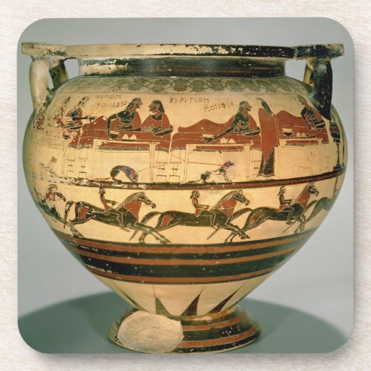 Vroege afbeelding van een zwarte-cijferige kolomkr bier onderzetter (Voorkant)