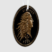 Vroege Amerikaanse Penny Ornament (voorkant)