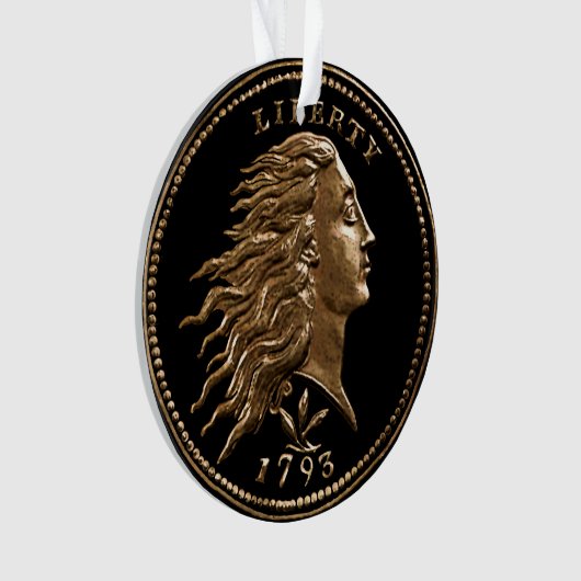 Vroege Amerikaanse Penny Ornament (voorkant)