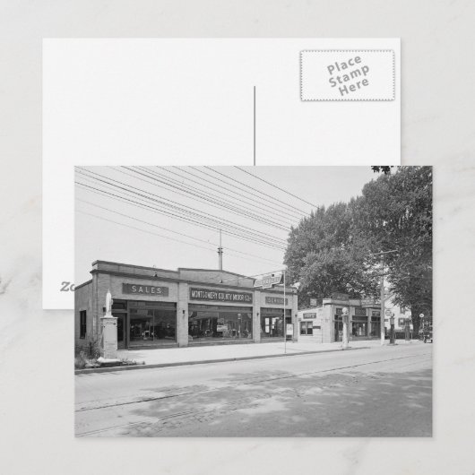 Vroege Auto Dealership, 1926 Briefkaart (Voorkant / Achterkant)