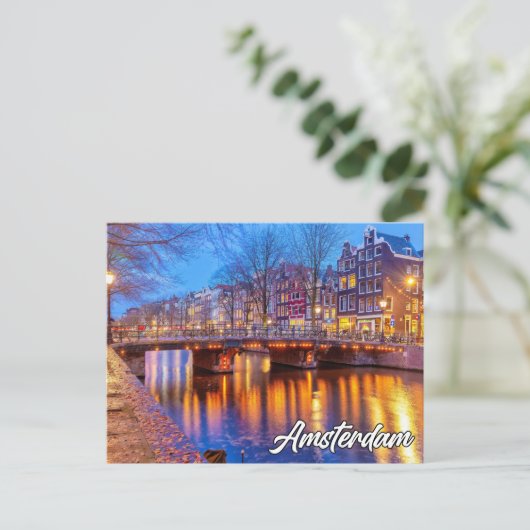 Vroege avond in Amsterdam, Nederland Briefkaart (Staand voorkant)