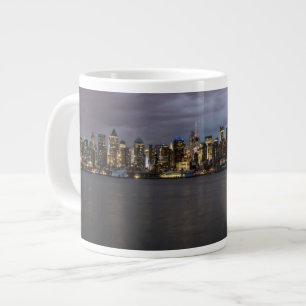 Vroege avond panoramisch uitzicht van Manhattan Grote Koffiekop