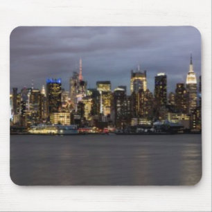 Vroege avond panoramisch uitzicht van Manhattan Muismat