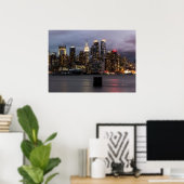 Vroege avond panoramisch uitzicht van Manhattan Poster (Thuiskantoor)