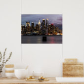 Vroege avond panoramisch uitzicht van Manhattan Poster (Keuken)