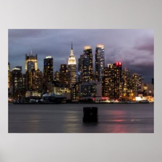 Vroege avond panoramisch uitzicht van Manhattan Poster (Voorkant)