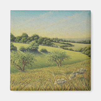 Vroege avondzon, Epsom Downs, Surrey Pastel Magneet