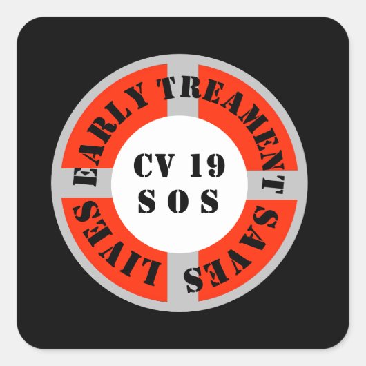 Vroege behandeling bespaart levens vierkante sticker (Voorkant)