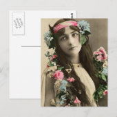 Vroege Bloem Kind Briefkaart (Voorkant / Achterkant)