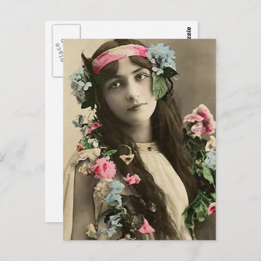 Vroege Bloem Kind Briefkaart (Voorkant / Achterkant)