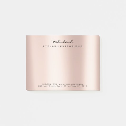 Vroege Blush Naam Web Telefoonnummer Roze Post-it® Notes (Voorkant)