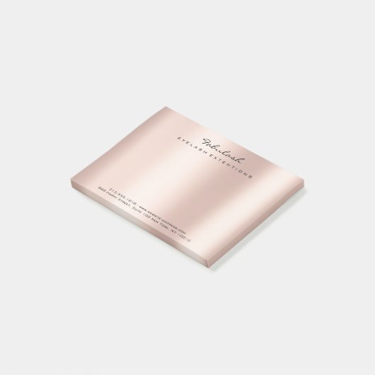 Vroege Blush Naam Web Telefoonnummer Roze Post-it® Notes (Schuin)