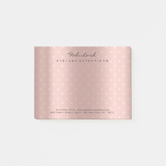 Vroege Blush roze roze gouden kleine pooldots VIP Post-it® Notes (Voorkant)