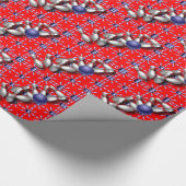Vroege bowlingkerst cadeaupapier (Hoek)