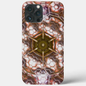 Vroege bruine kaleidoscoop van overlappende zeshoe Case-Mate iPhone case (Achterkant)