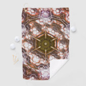 Vroege bruine kaleidoscoop van overlappende zeshoe golfhanddoek (Insitu)