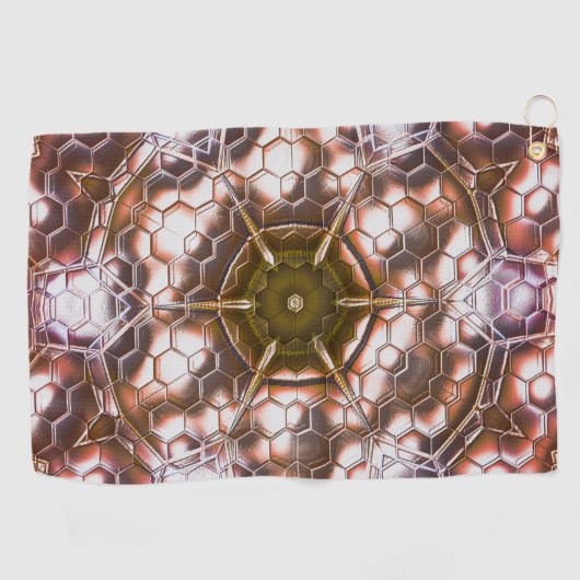 Vroege bruine kaleidoscoop van overlappende zeshoe golfhanddoek (Horizontaal)
