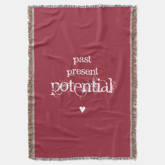 "Vroege, Cadeau, potentiele" geweven bruingeband Deken (Voorkant Verticaal)