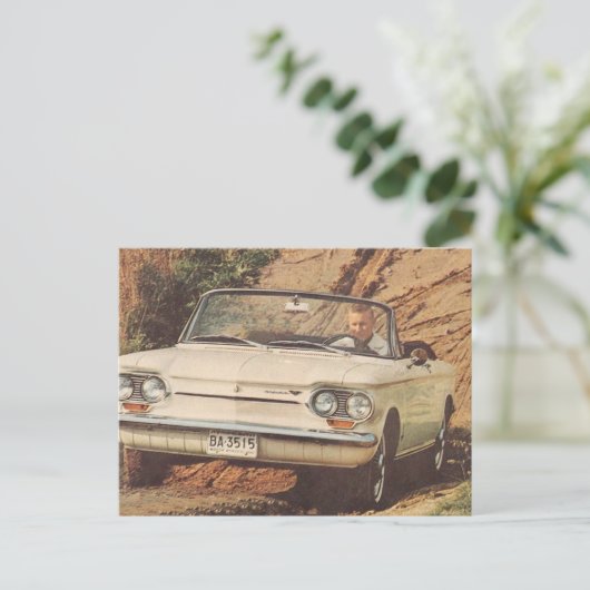 Vroege Corvair Convertible Briefkaart (Staand voorkant)